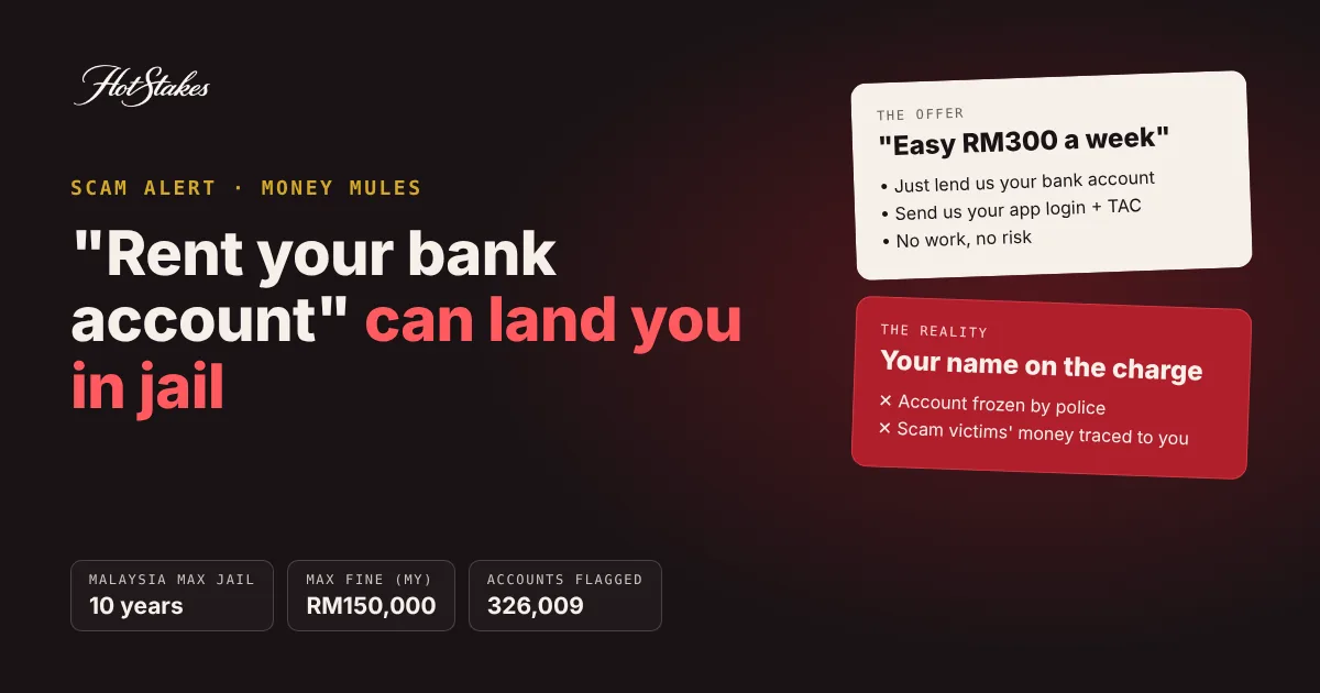 Money mule account scam explained: renting your bank account can land you in jail, up to 10 years and RM150,000 fine in Malaysia