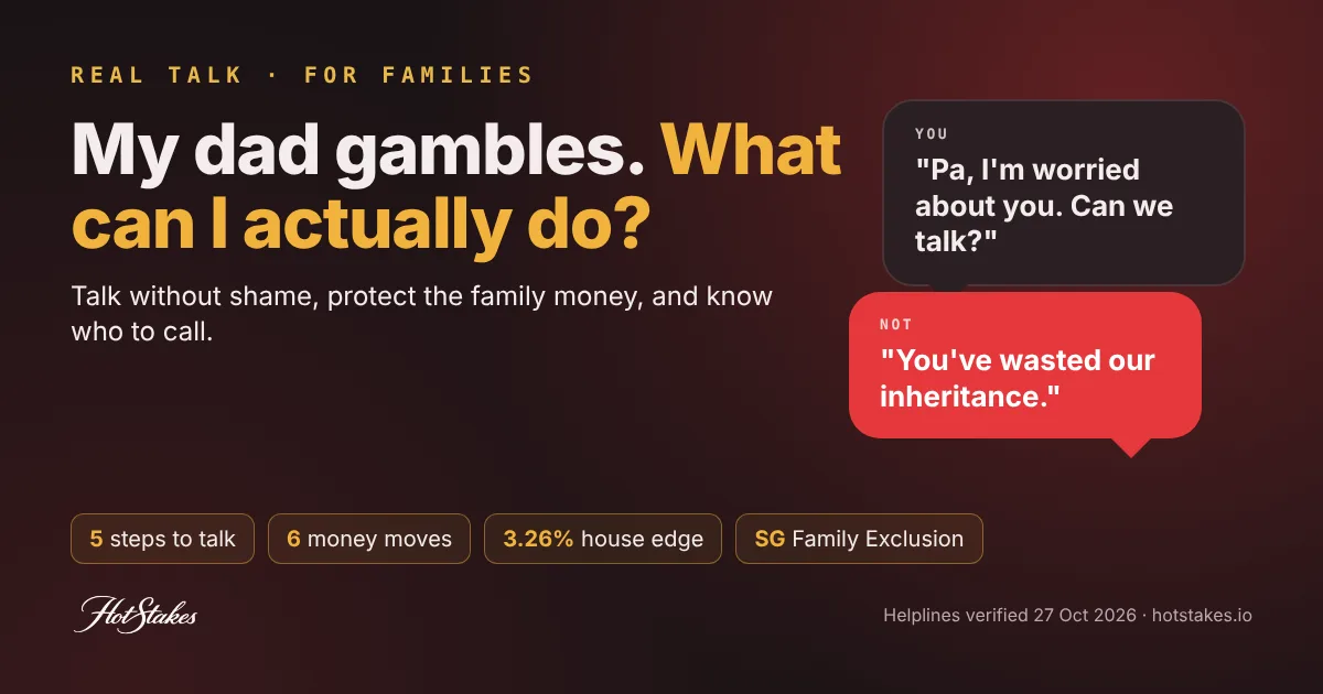 My dad gambles: what adult children can actually do, with conversation bubbles and key numbers