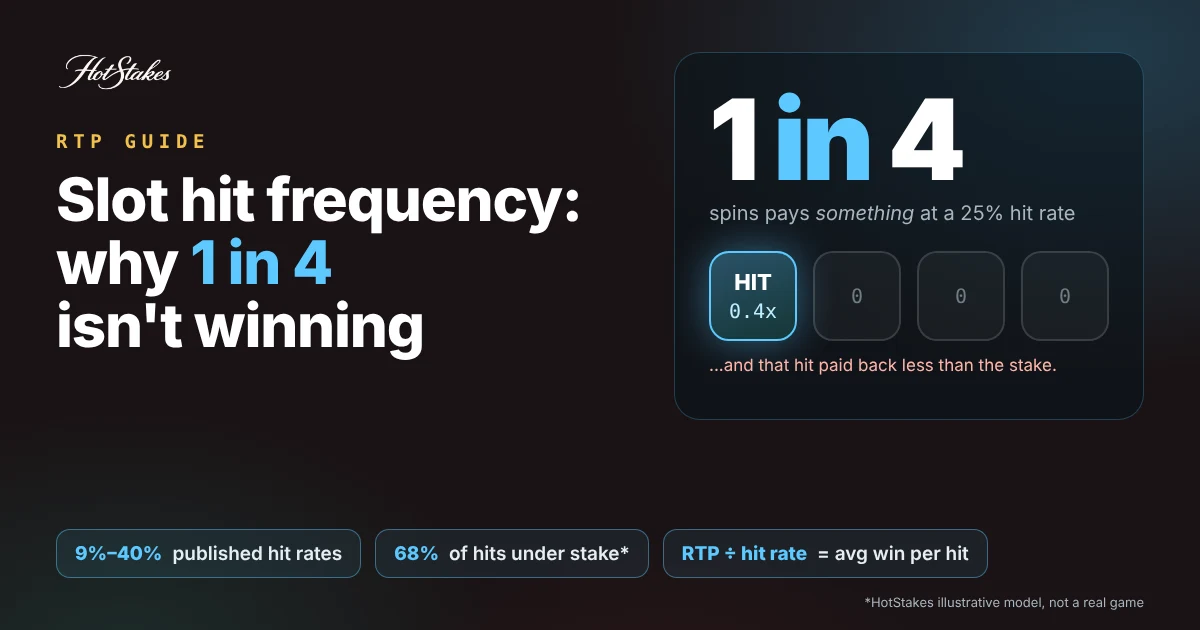 Slot hit frequency explained: 1 in 4 spins pays something, and that hit paid less than the stake